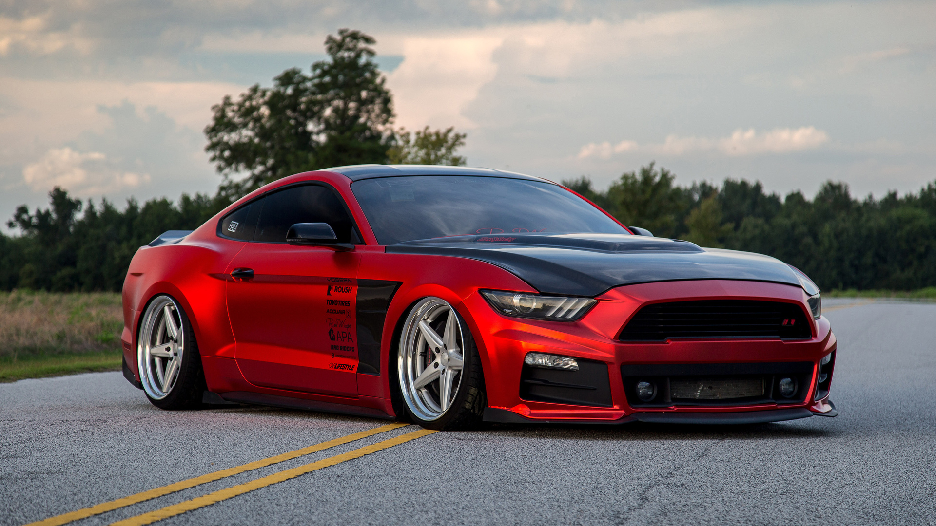 ford mustang, supercars, tuning, red, mustang, ford