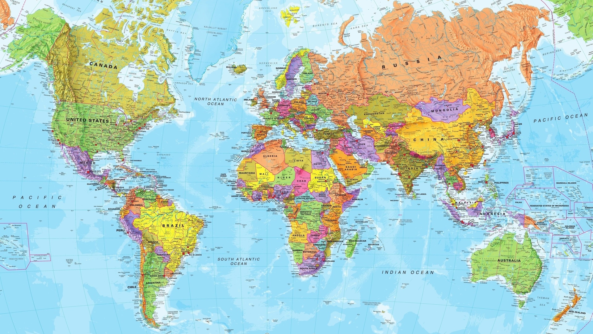 Картинки world map, карта мира - обои 1920x1080, картинка №276459