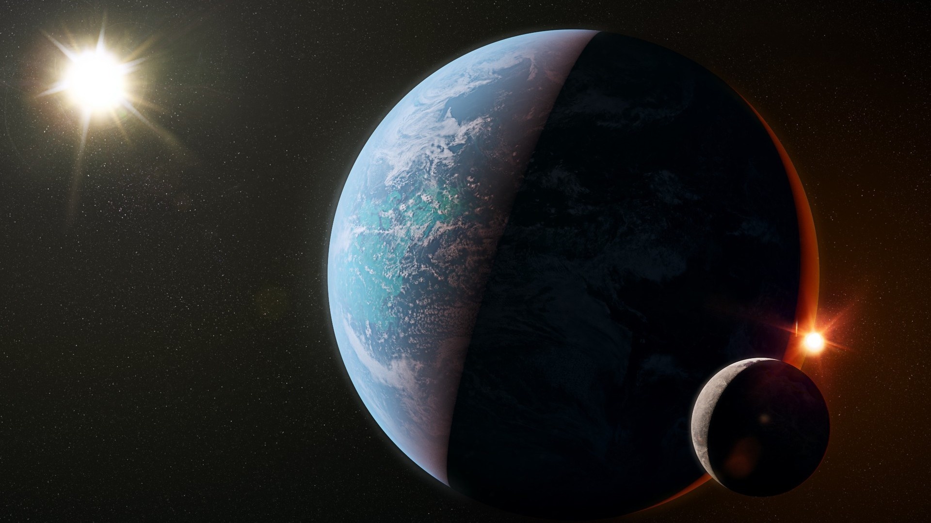 earth moon .sun outer, space desktop bak