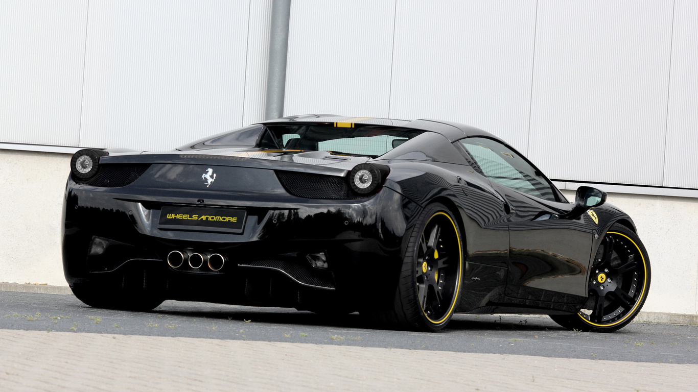 ferrari, 458, black, italia