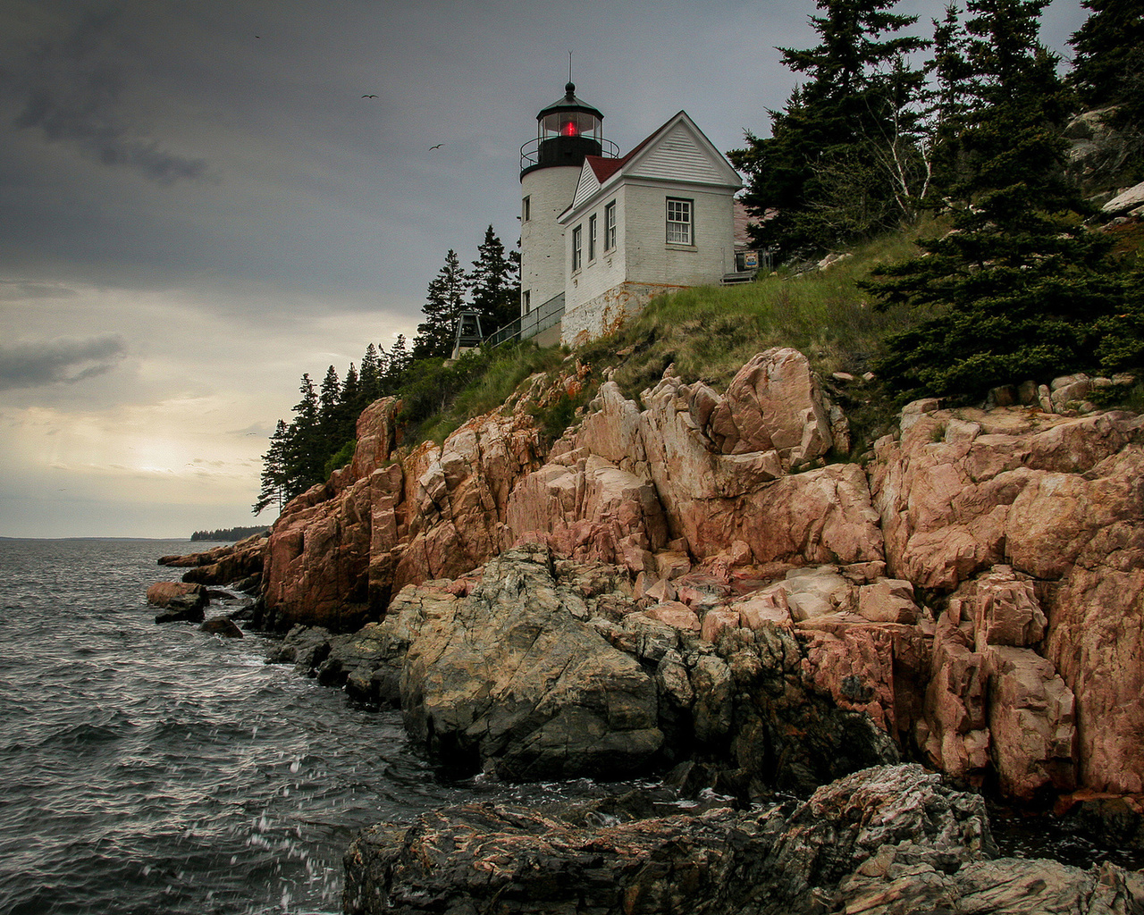 bass harbor lighthouse, , maine, , united states, , bernard,     