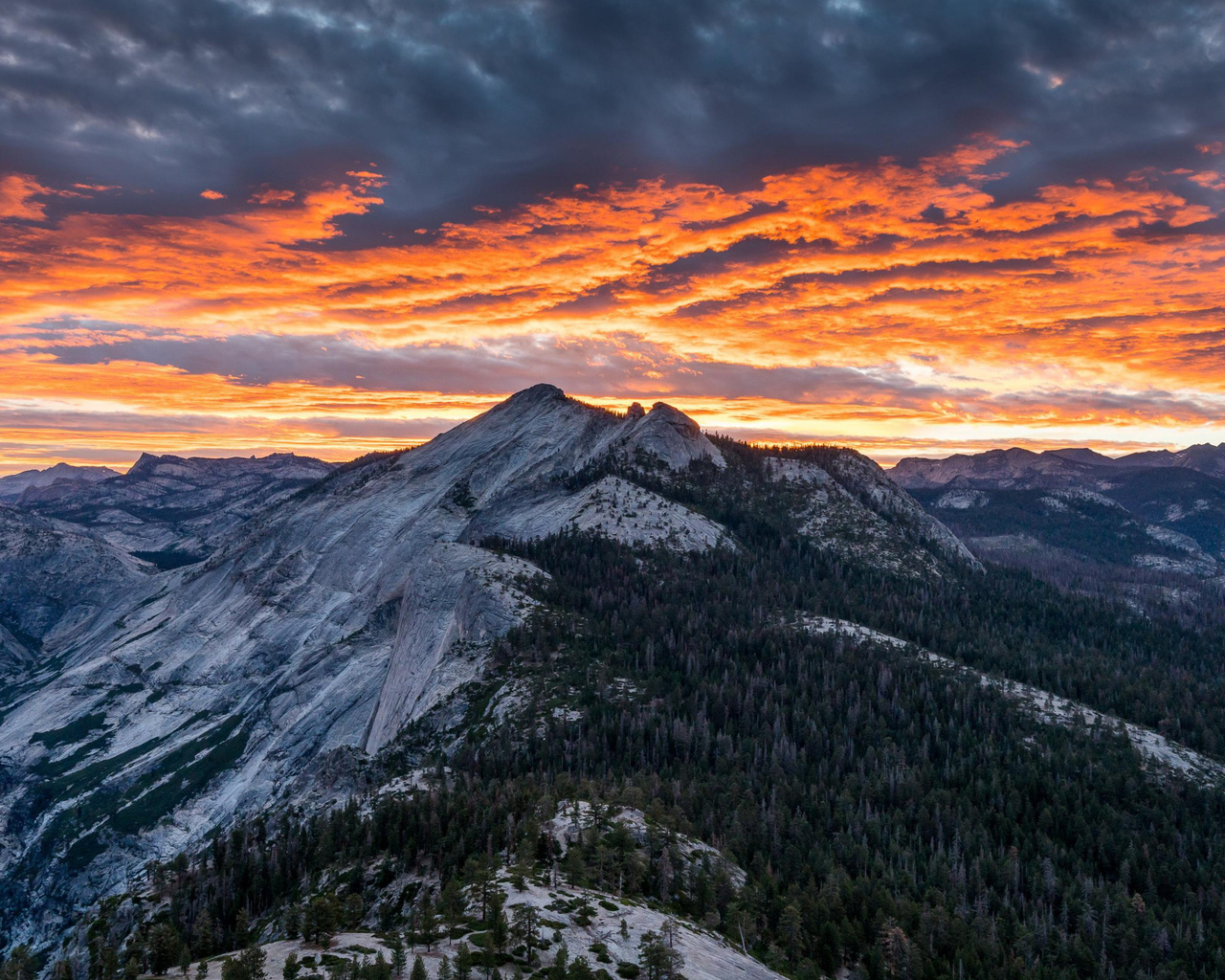 sierra nevada, sunset, mountains, evening, forest