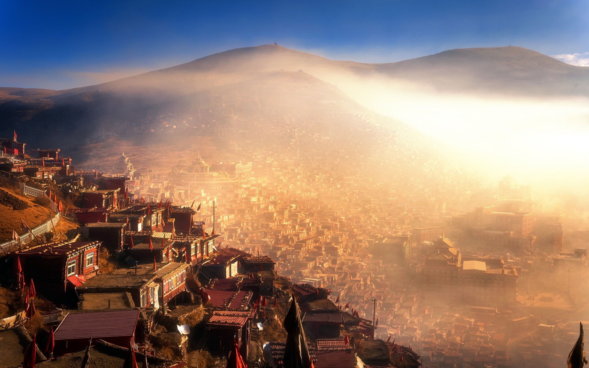 seda monastery, seda, fog, sertar, kham, tibet, asia