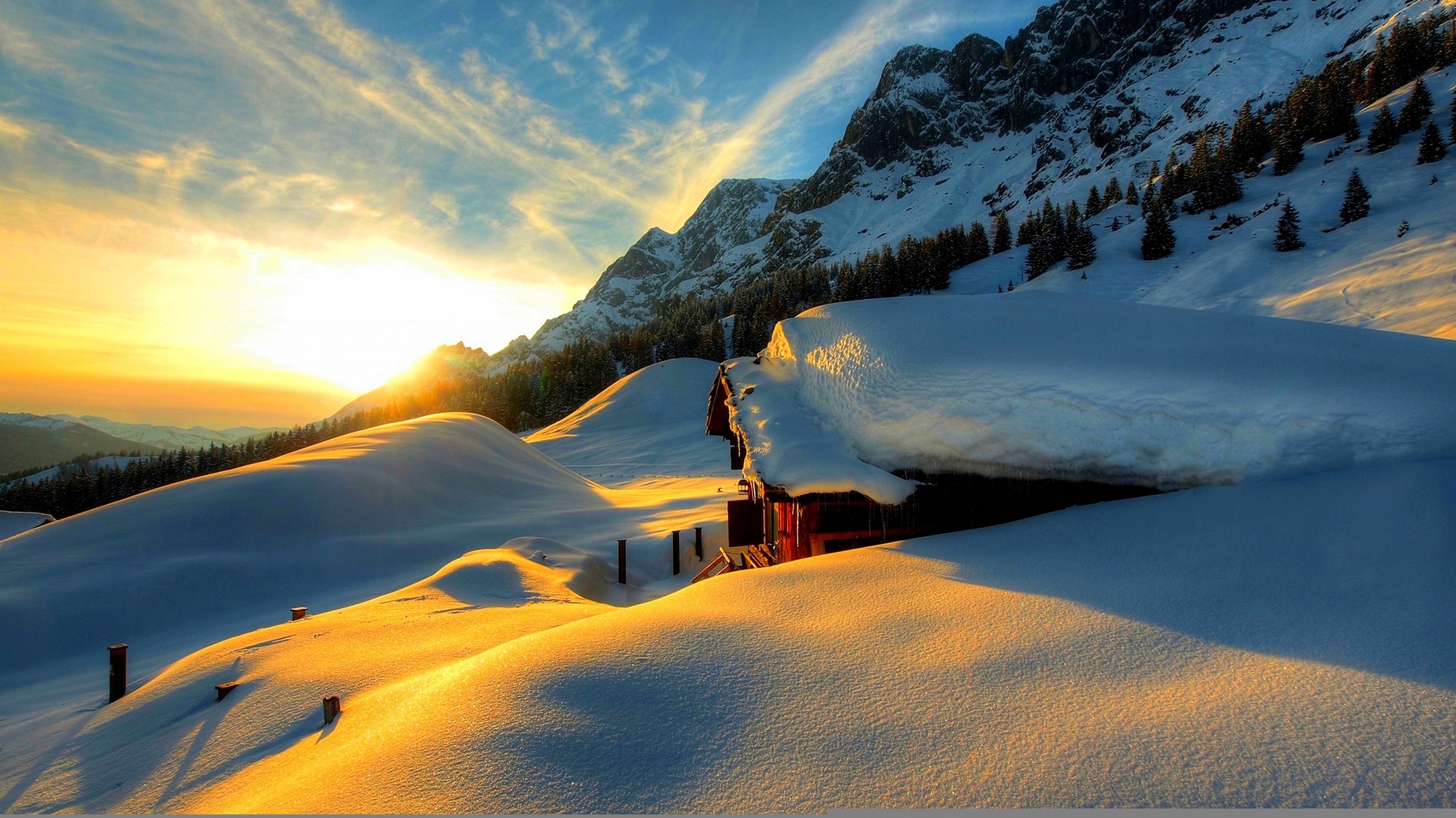 snow, winter, white, sunset, sky, scenery, cool, snow, nature