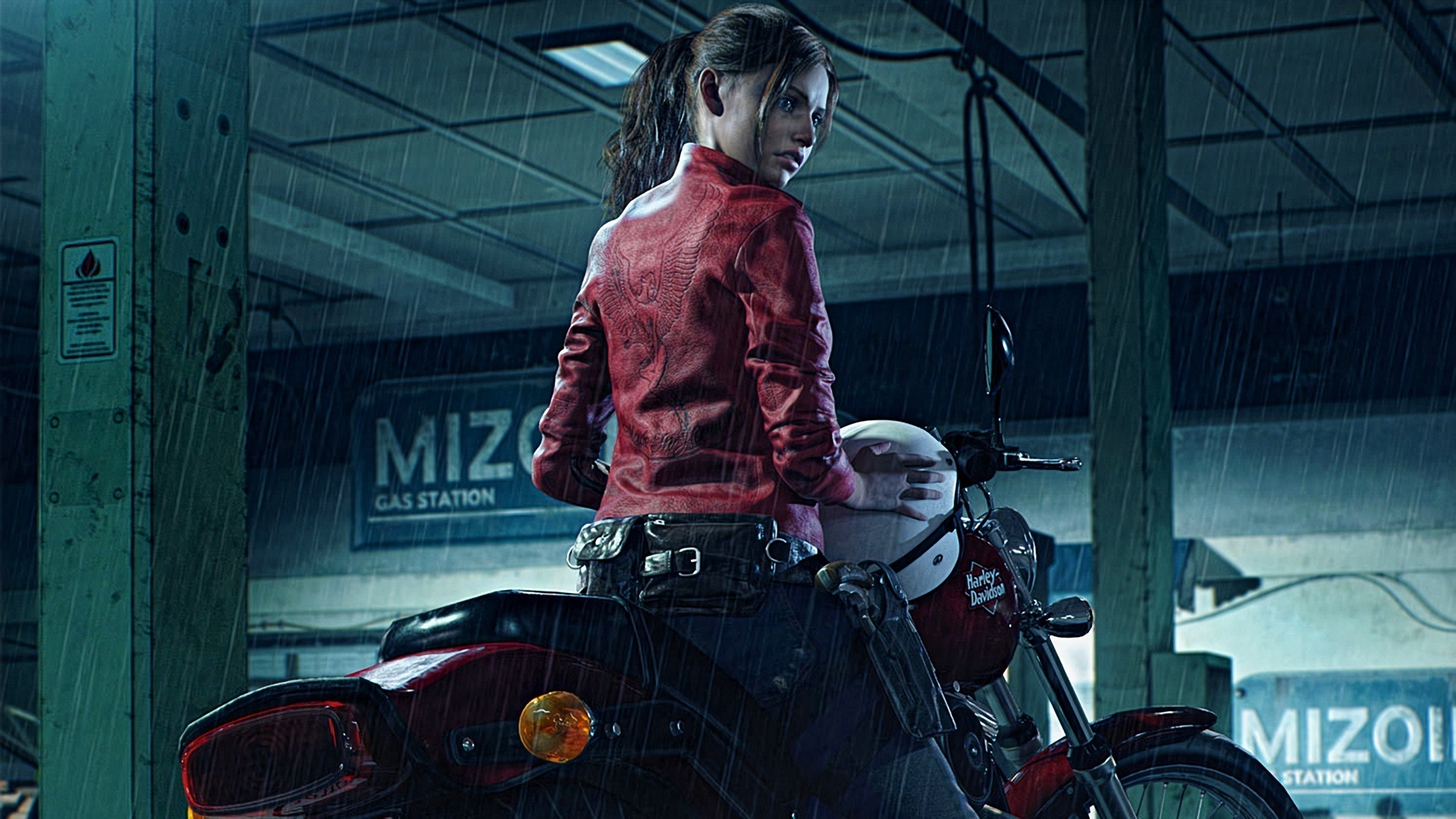 resident evil, 2 2019, claire redfield, harley davidson