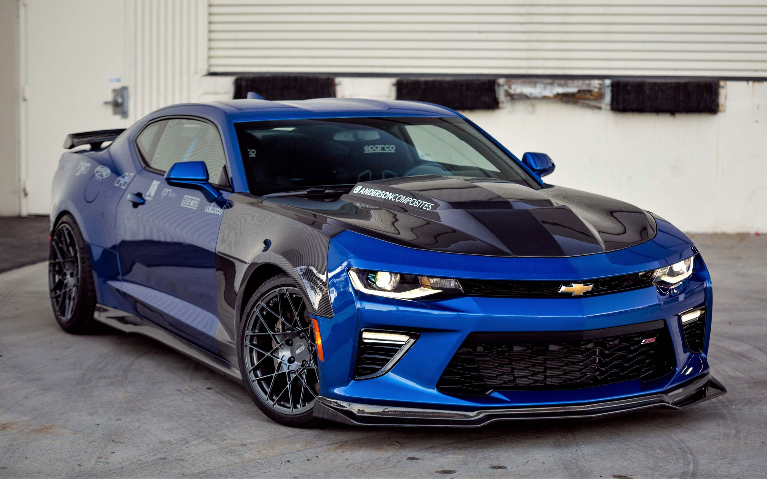 chevrolet, camaro, blue, sports coupe, tuning, anderson composites