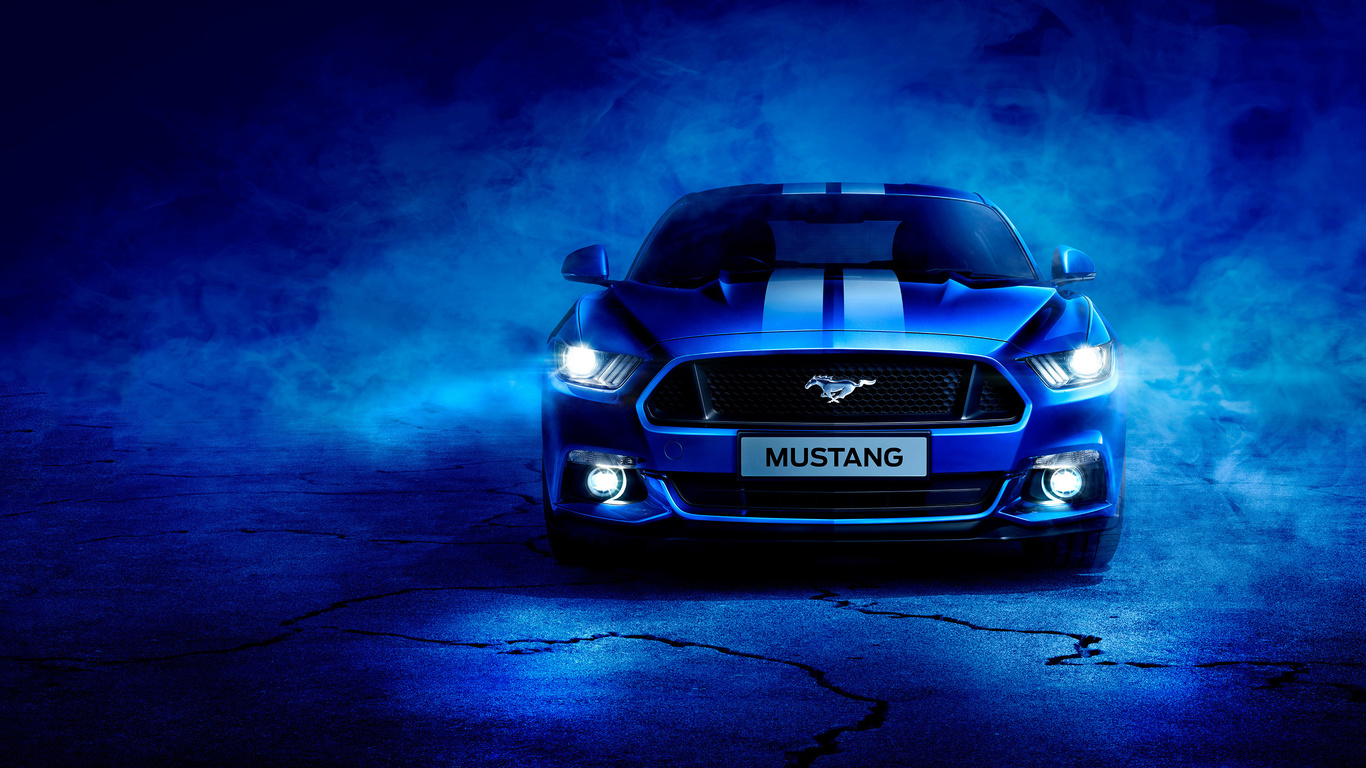 blue, ford, mustang