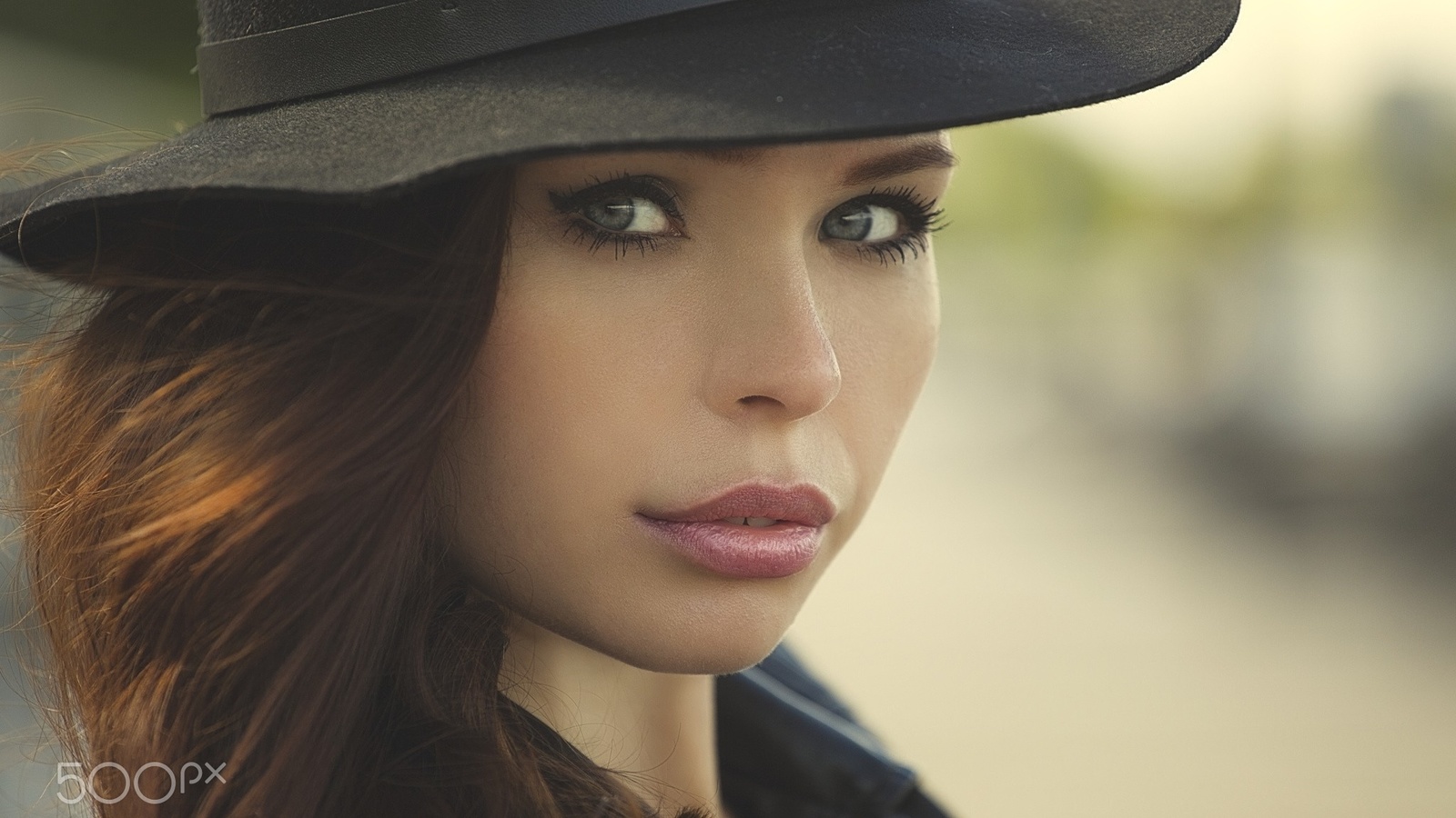 women, face, hat, depth of field, eyes, portrait, lips, closeup, juicy lips, 500px, yuri egoroff