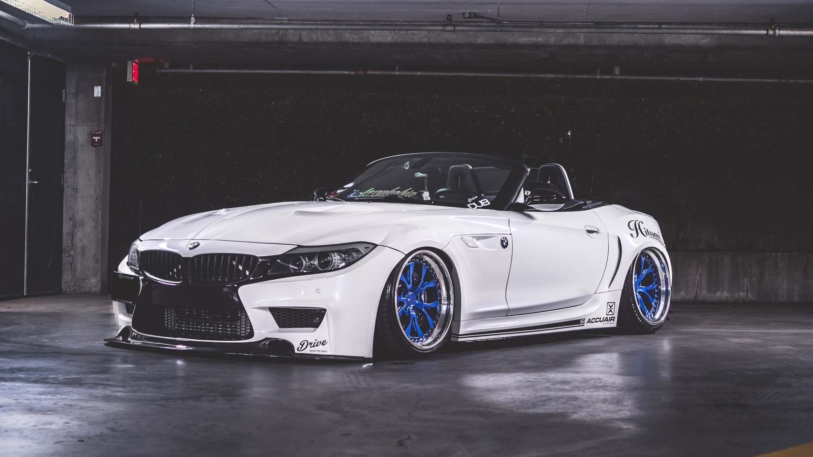 bmw, z4, white, roadster, tuning