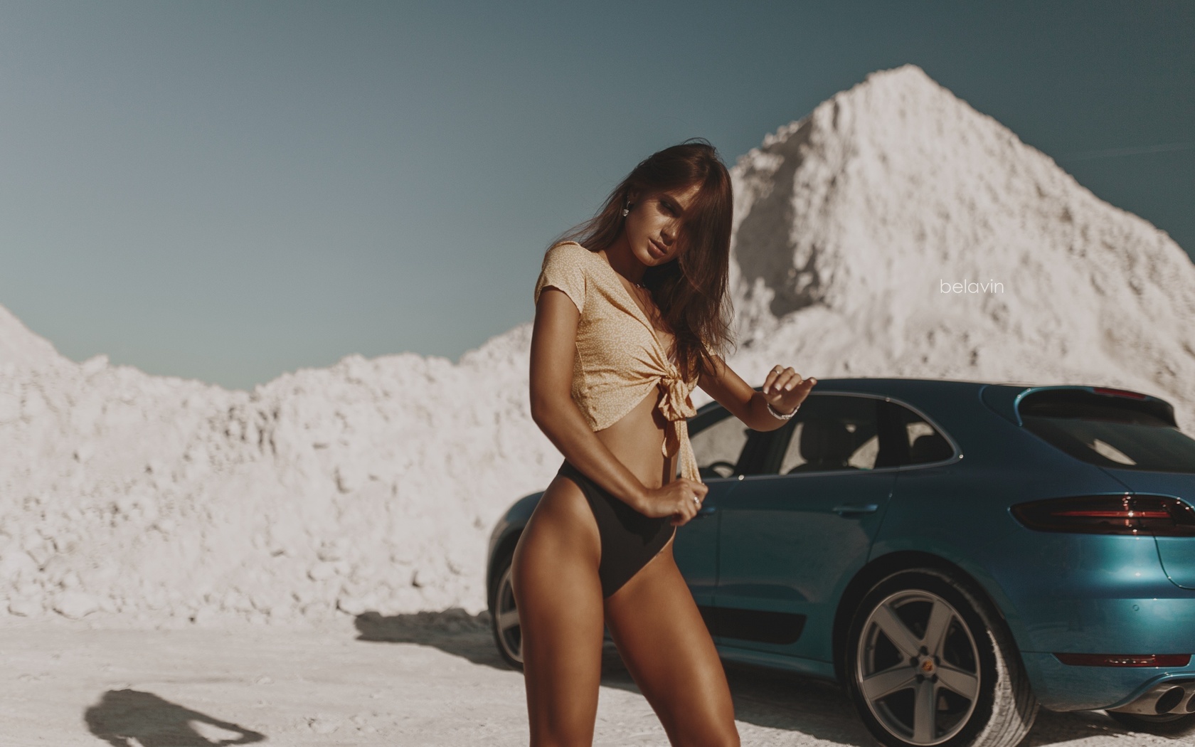 alexander belavin, women, tanned, thong, sunglasses, sneakers, women with cars