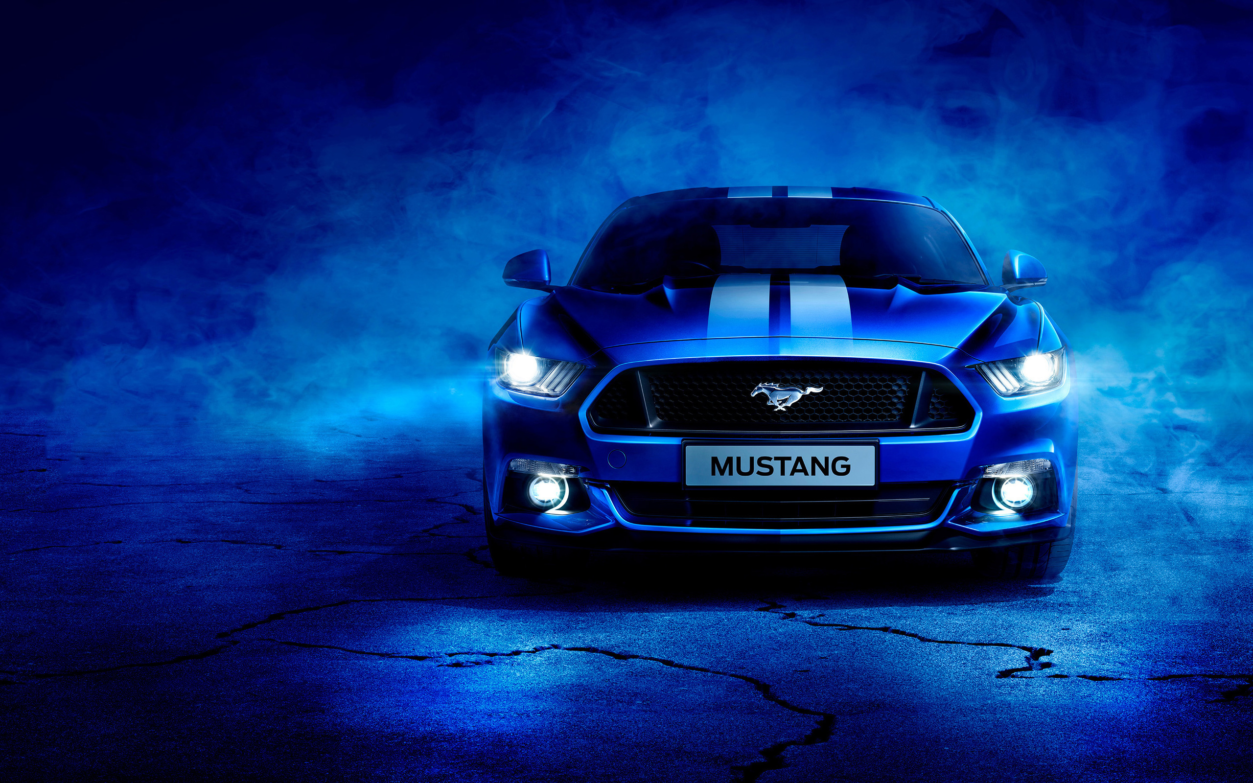 blue, ford, mustang