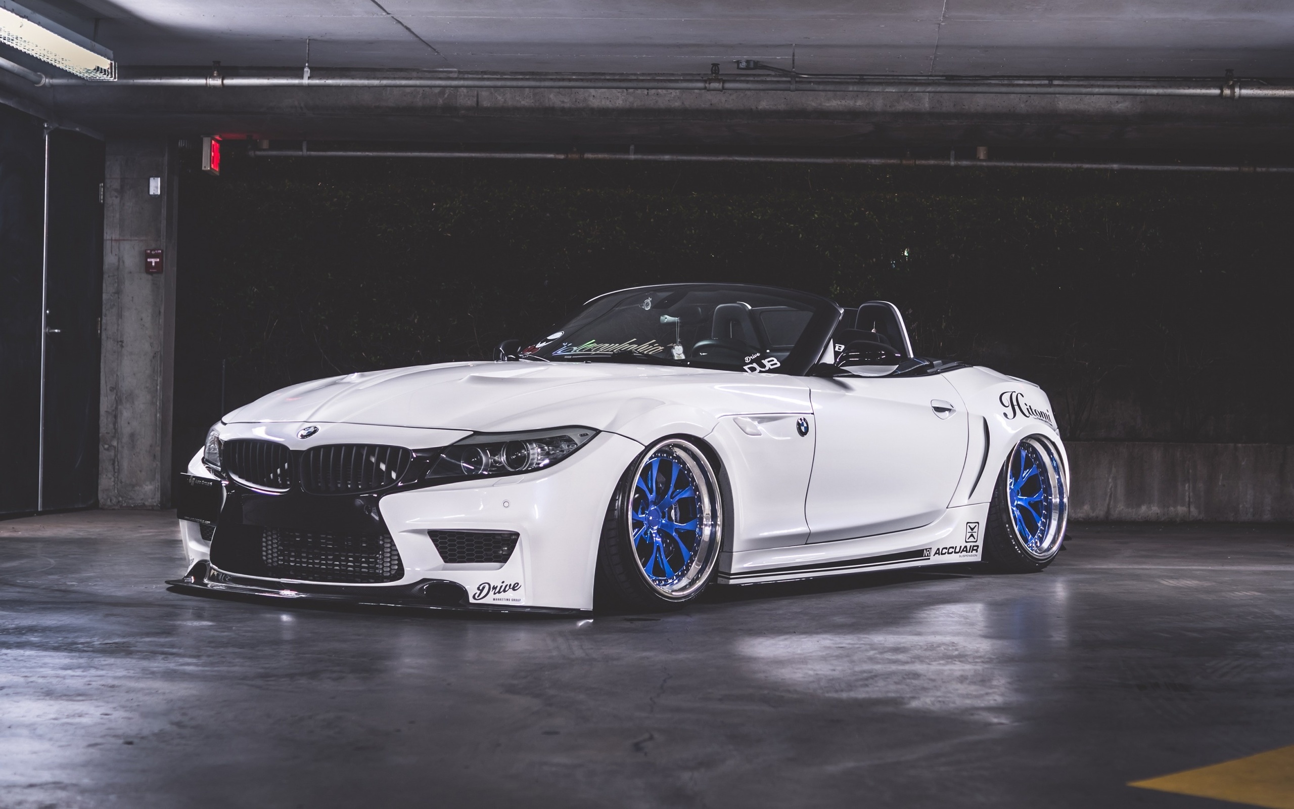 bmw, z4, white, roadster, tuning