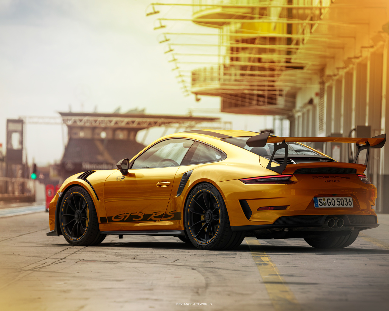 porsche, 911, gt3, rs, gold