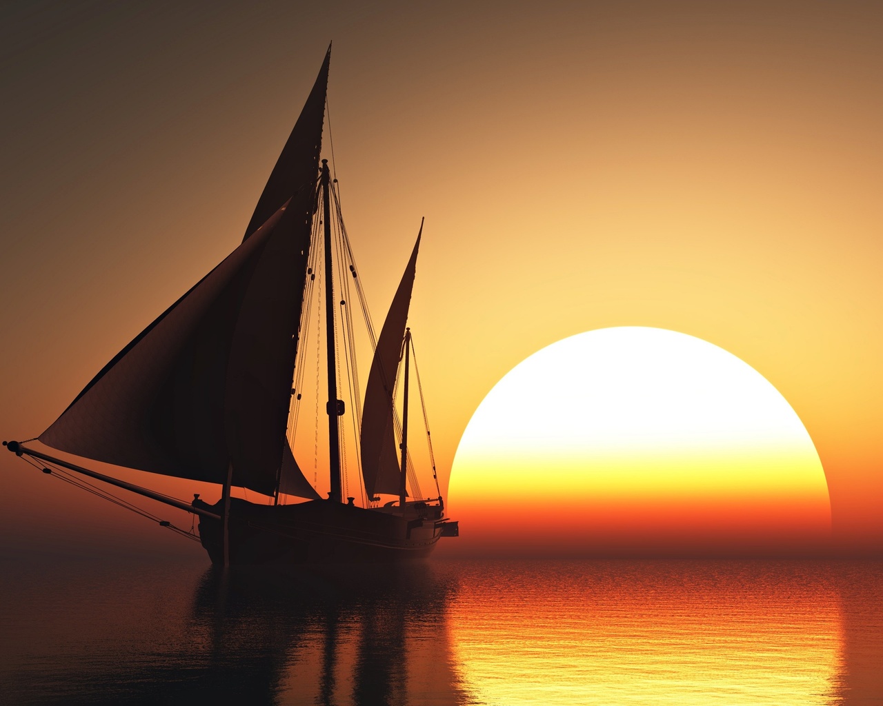 sky, sea, sunset, sun, romantic, beauty, orange, boat, emotions, sailing