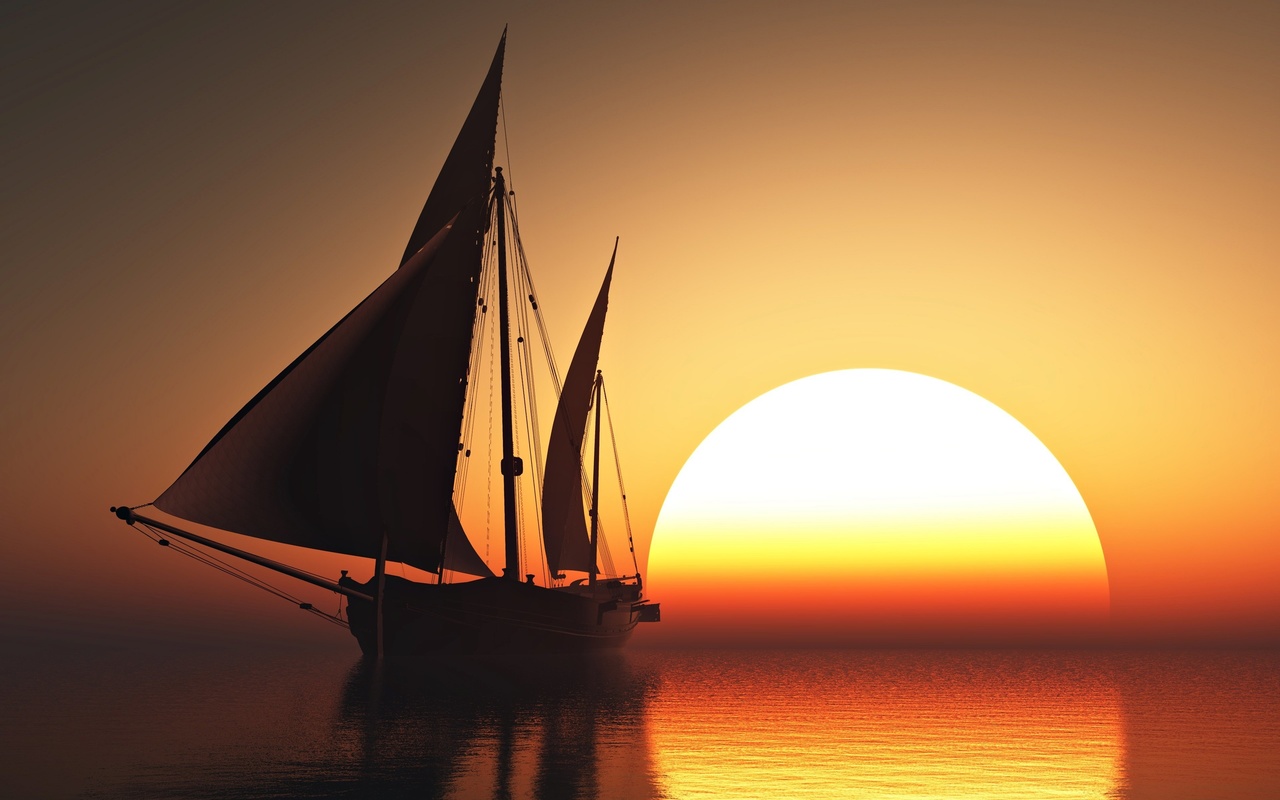 sky, sea, sunset, sun, romantic, beauty, orange, boat, emotions, sailing