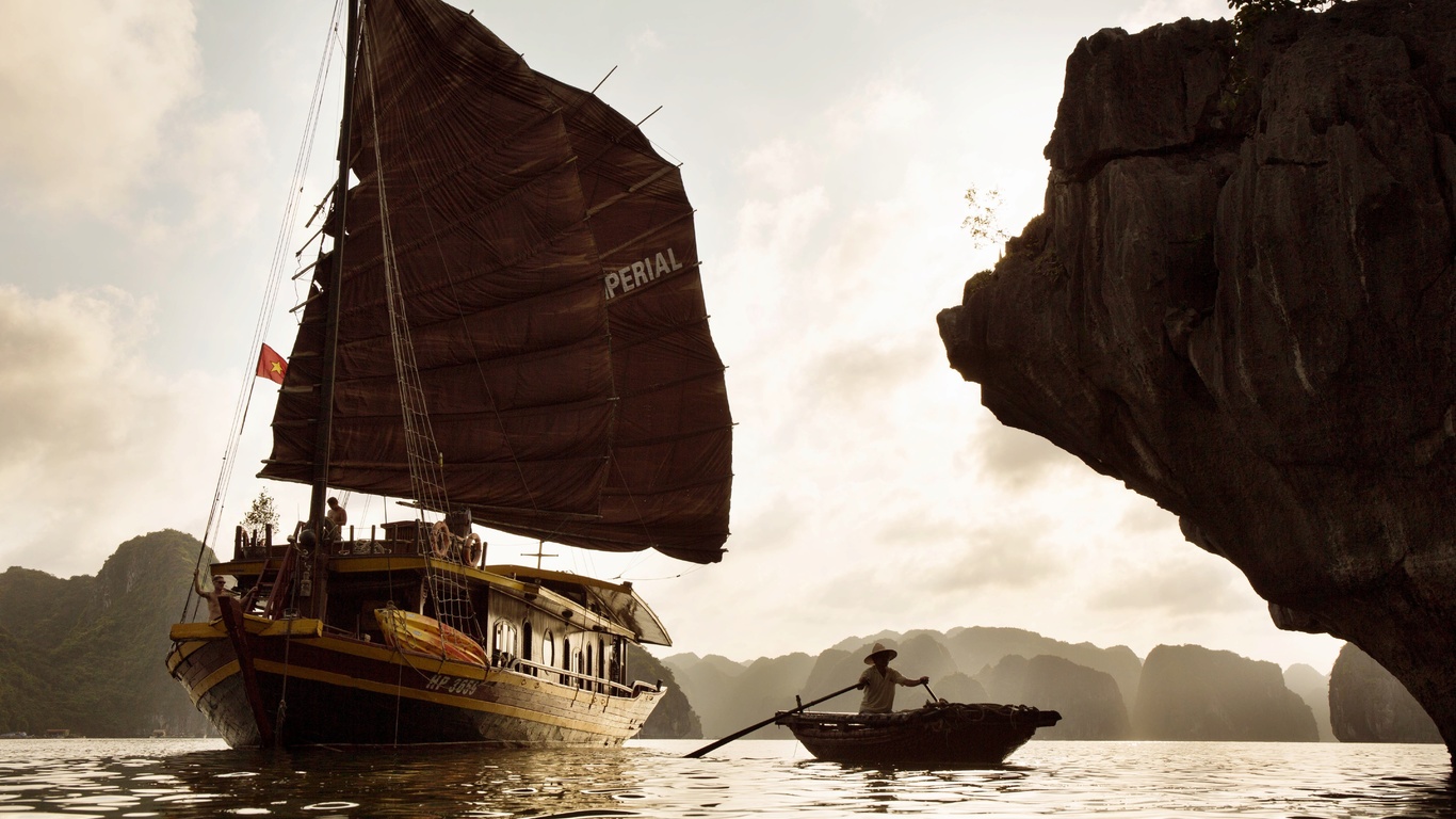 vietnam, boat, bay, junk