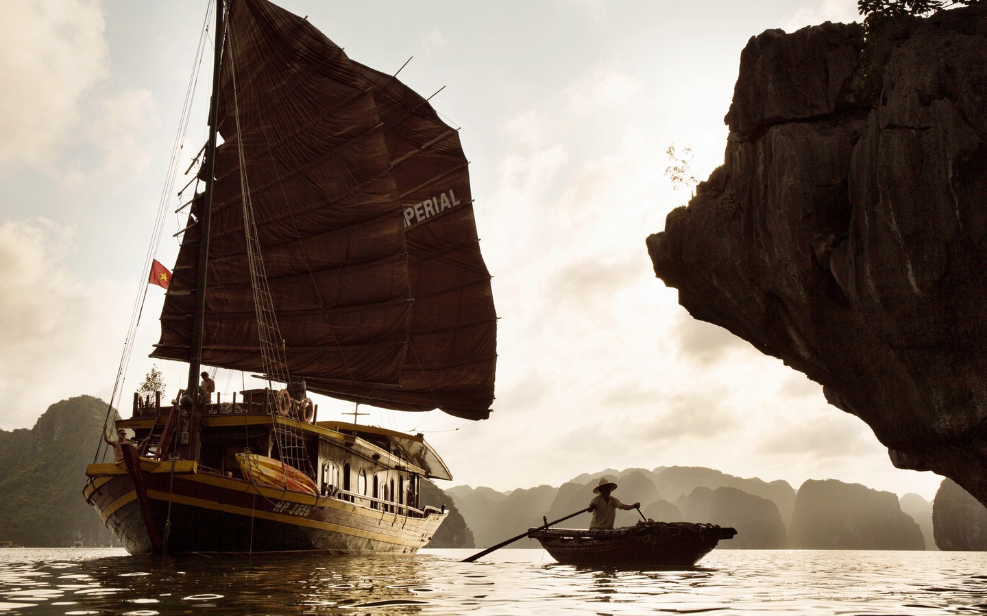 vietnam, boat, bay, junk