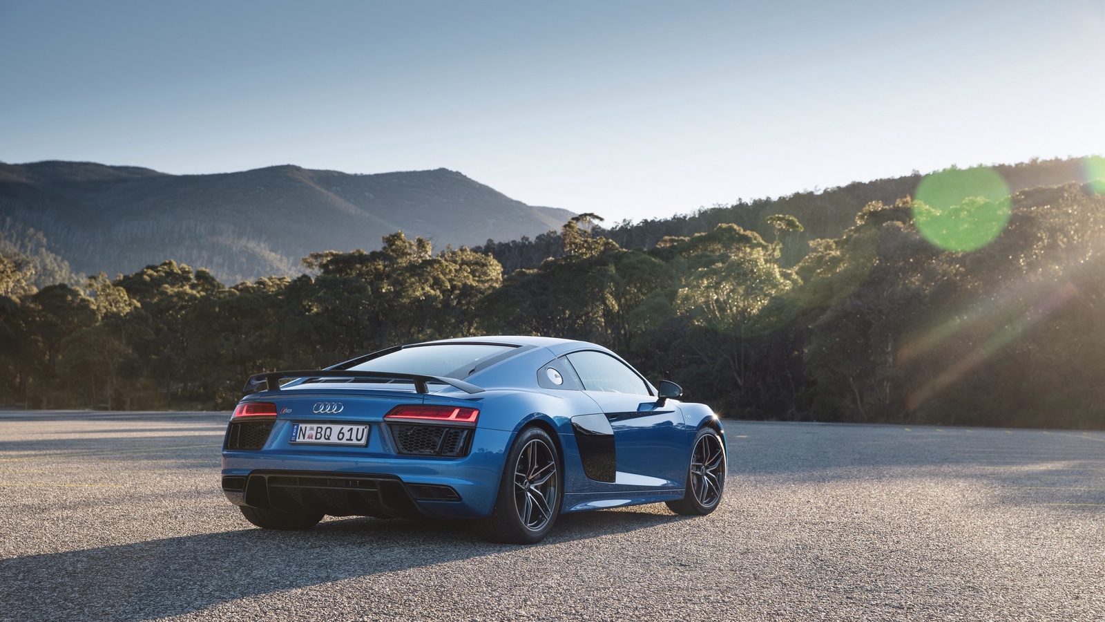 audi, r8, blue, sport cars, back view