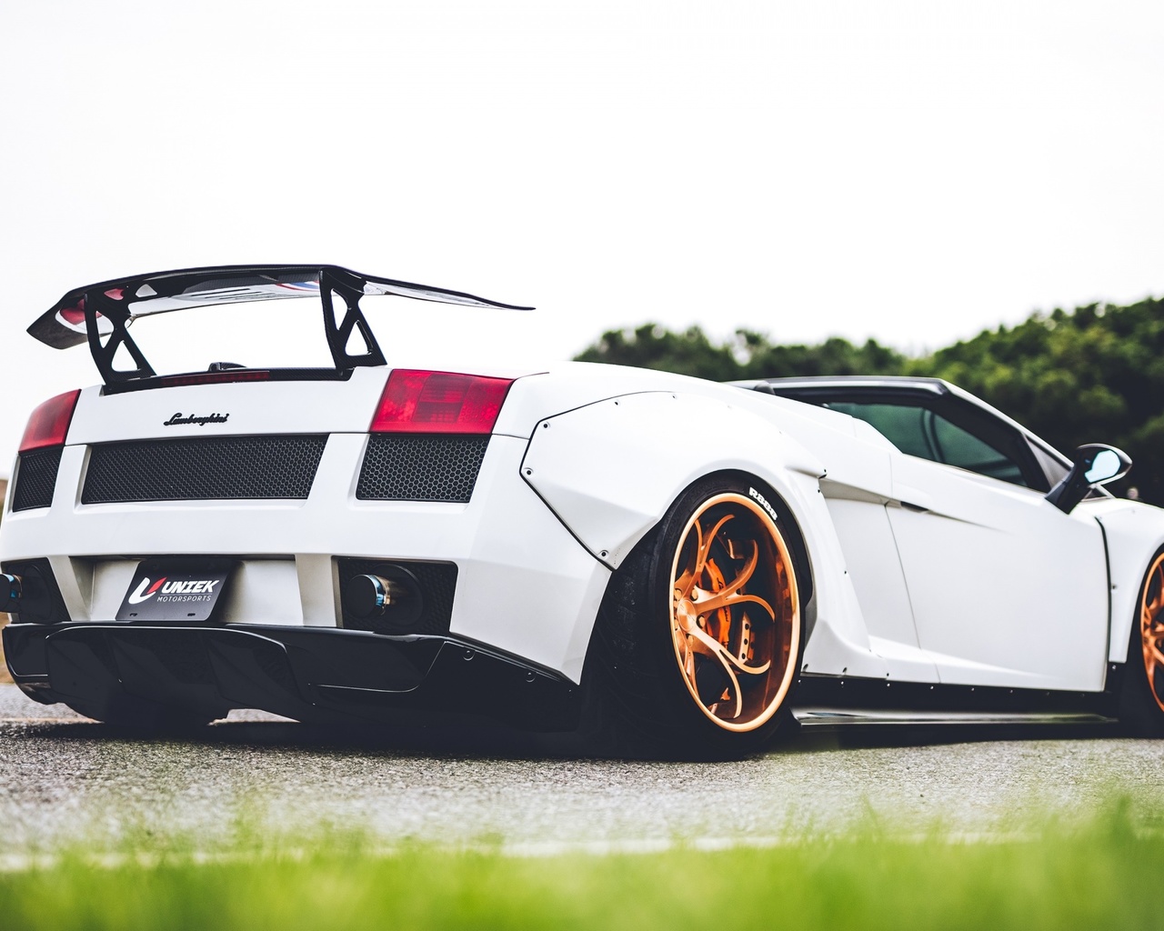 lamborghini, white, roadster, tuning, gallardo, bronze, wheels, supercar, italian, sports cars