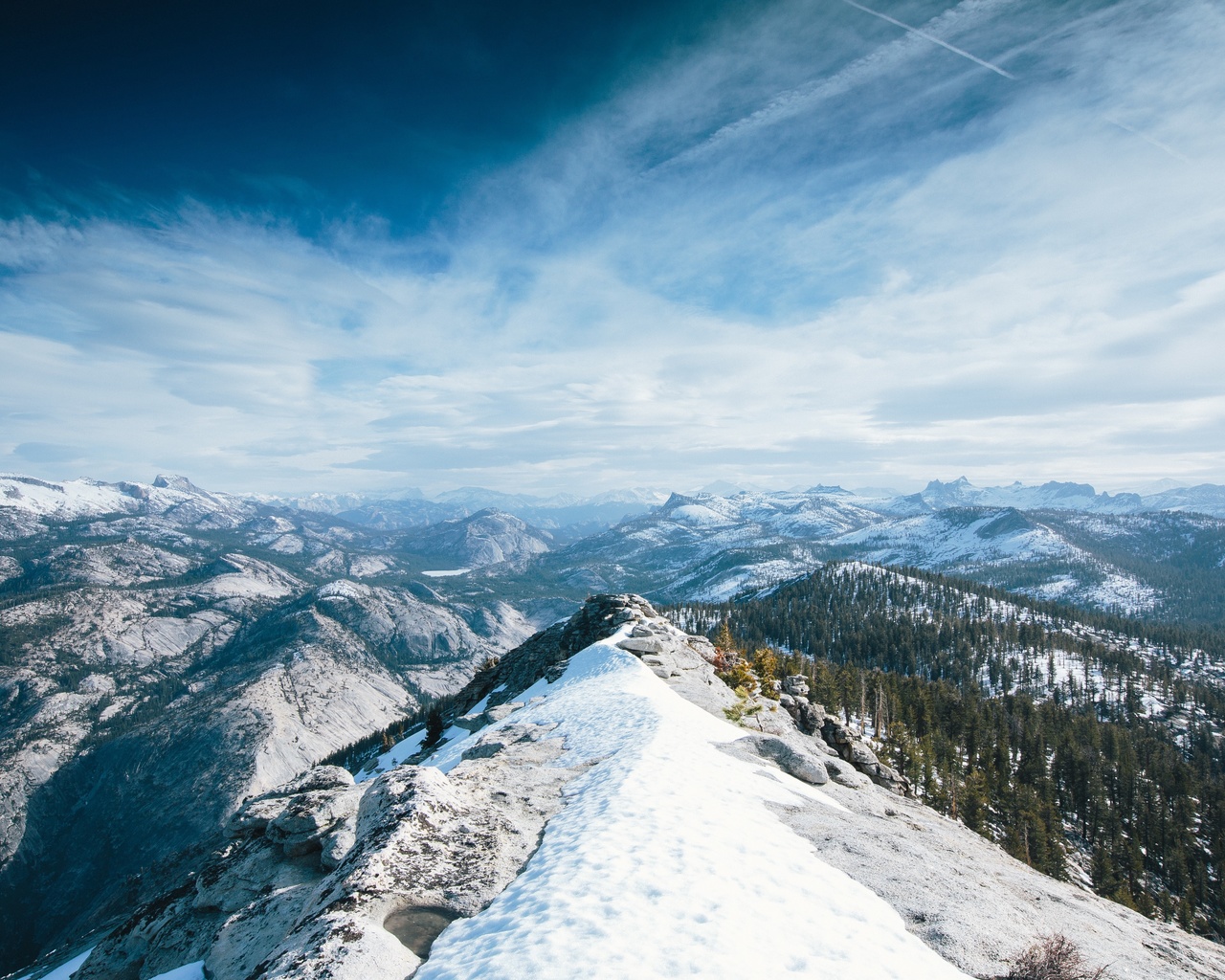 yosemite, 5k, 4k wallpaper, 8k, winter, snow, forest, osx, apple, mountains, nature