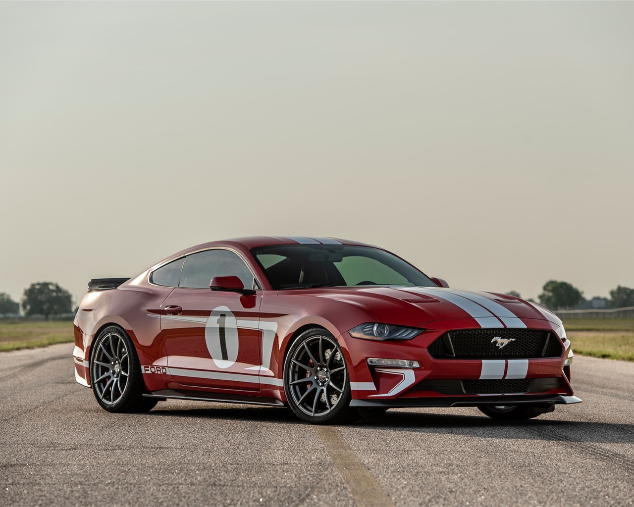 red, ford, ford mustang, hennessey