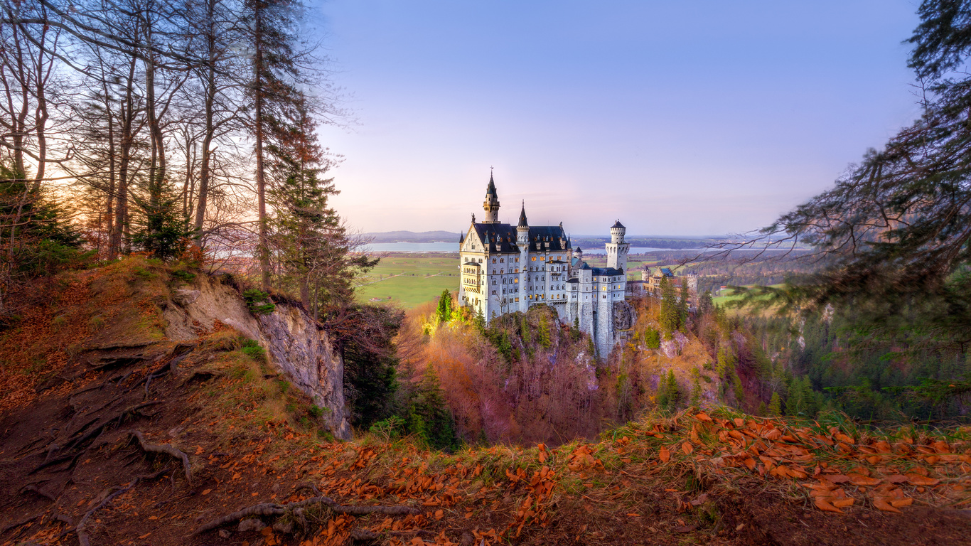 schwangau, neuschwanstein, castle, germany, bavaria, alps