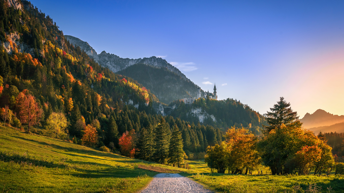 the fairytale, neuschwanstein, castle, hohenschwangau, schwangau, neuschwanstein, castle, germany, bavaria, alps