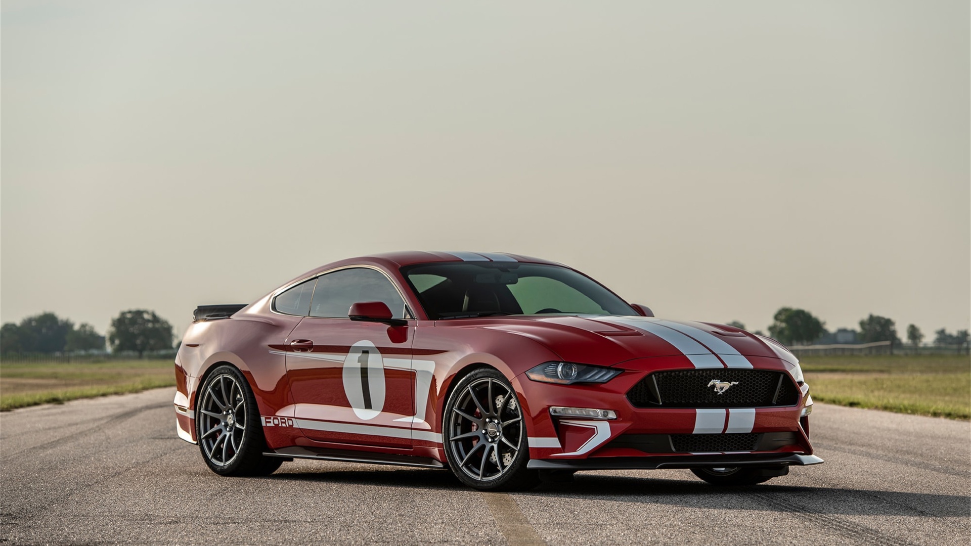 red, ford, ford mustang, hennessey