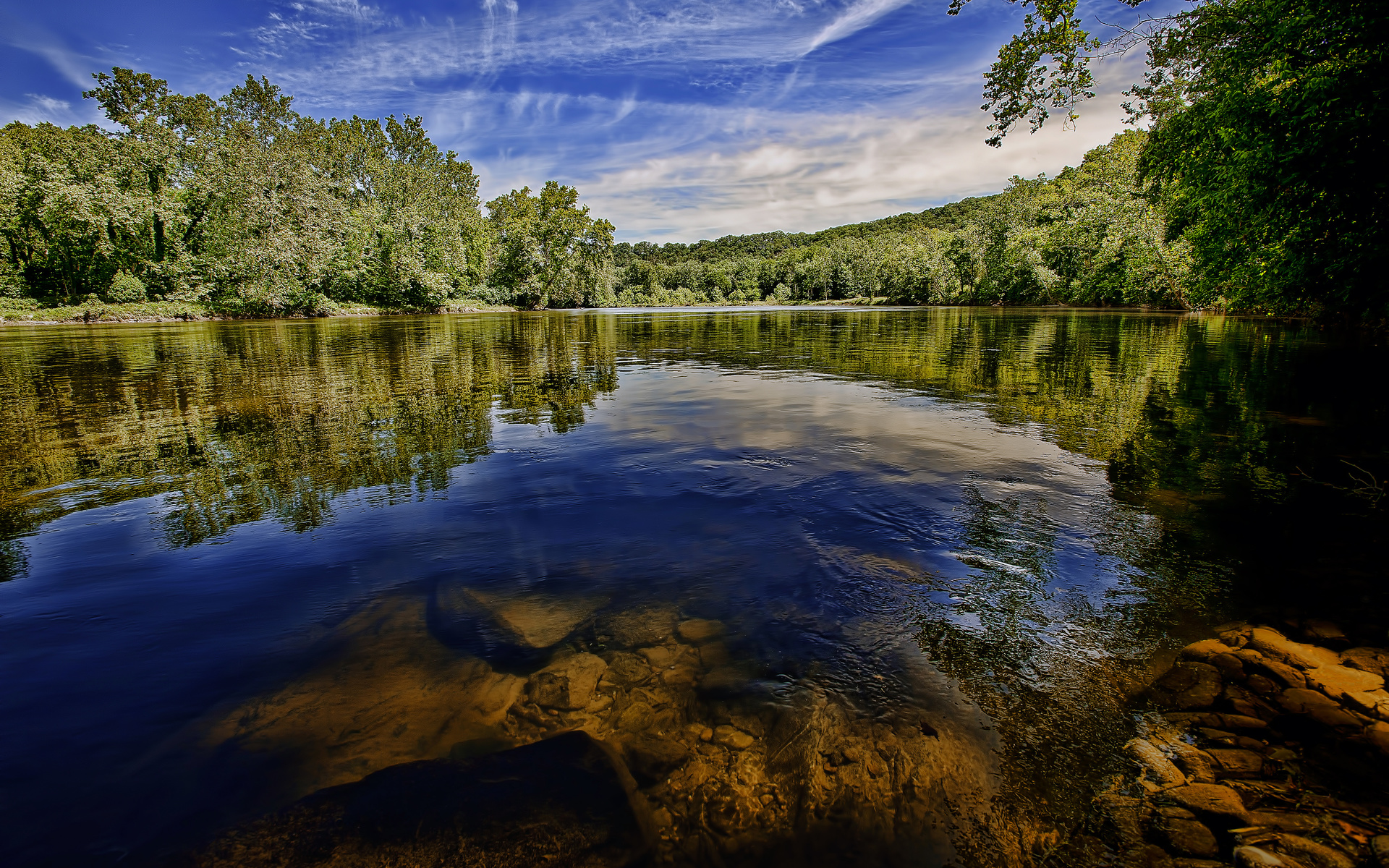 shenandoah river state park, front royal, virginia, river, sky, forest, trees, landscape