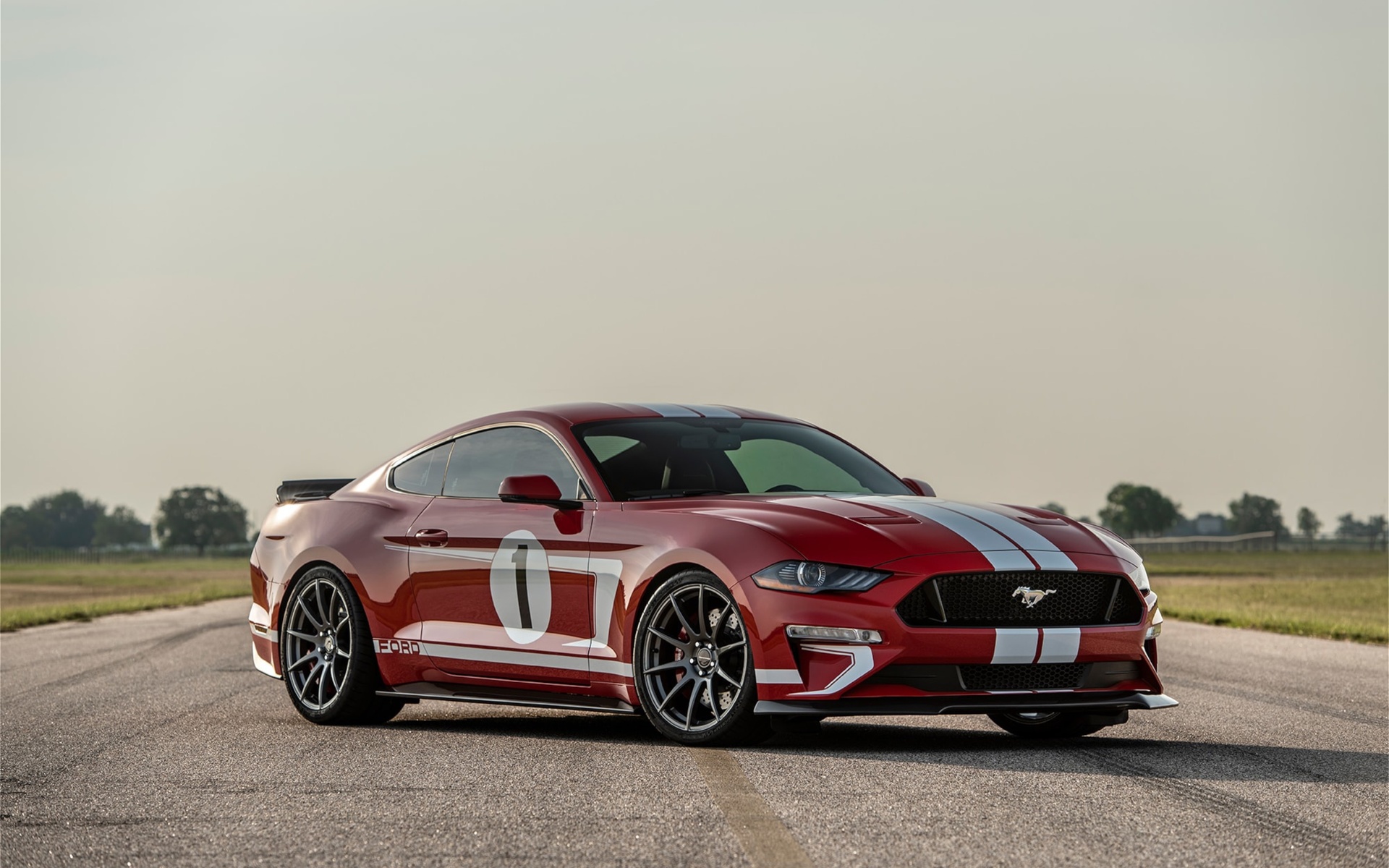 red, ford, ford mustang, hennessey