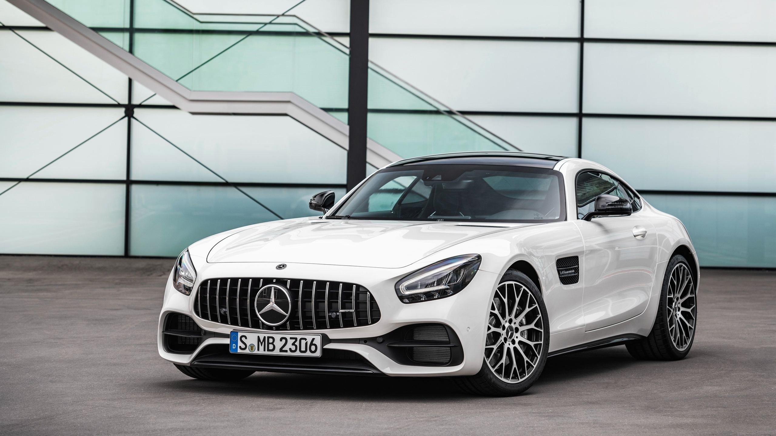 white, sports car, mercedes, amg, gt