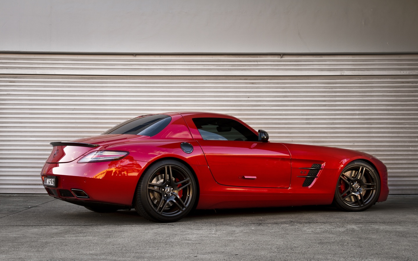 mercedes benz, red