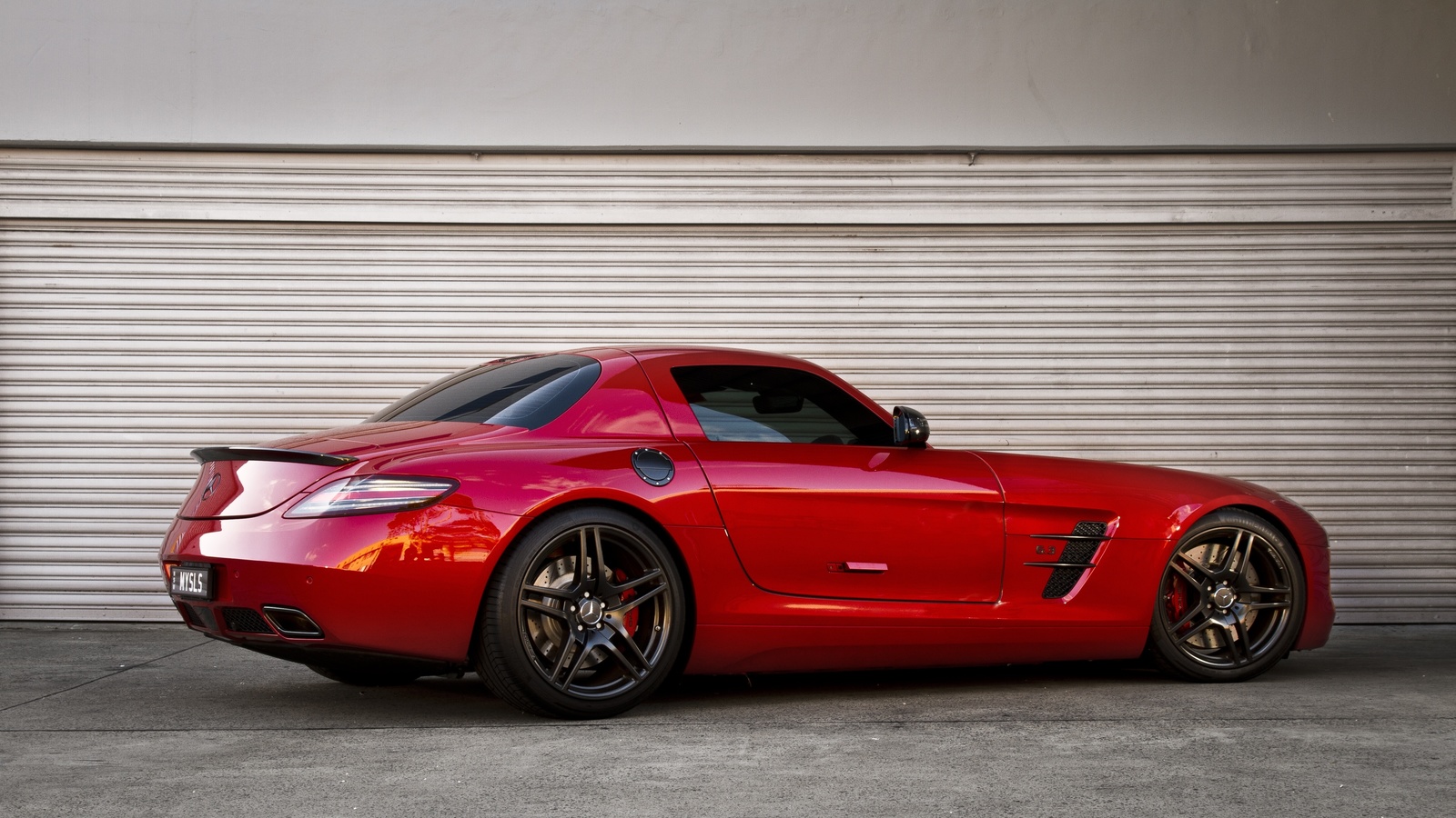 mercedes benz, red