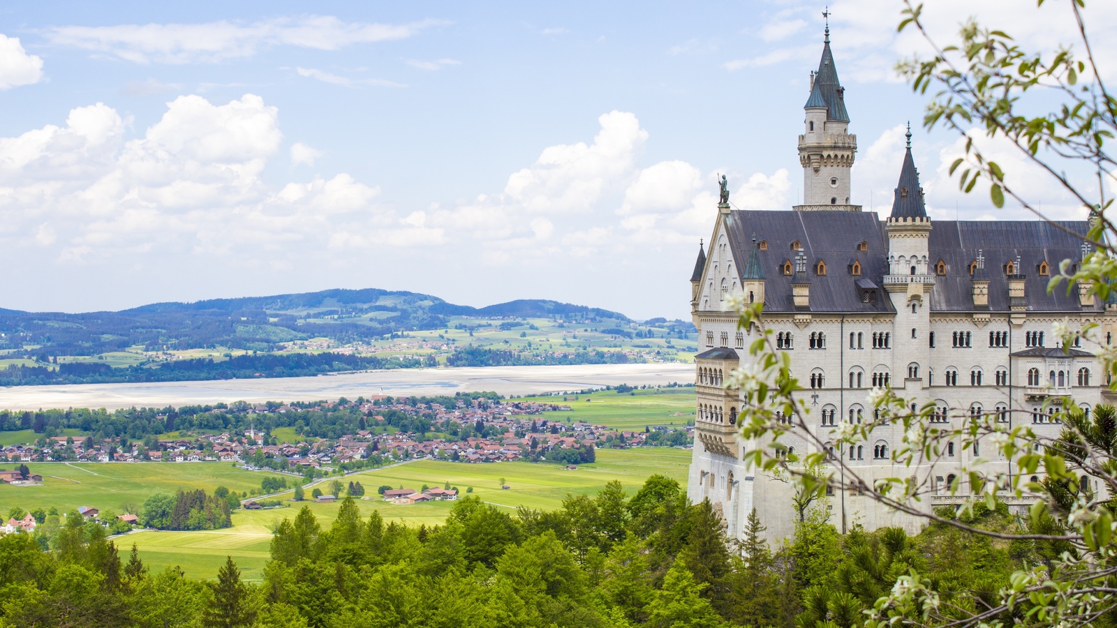 , , , germany, mountain, , bavaria, spring, alps, neuschwanstein castle