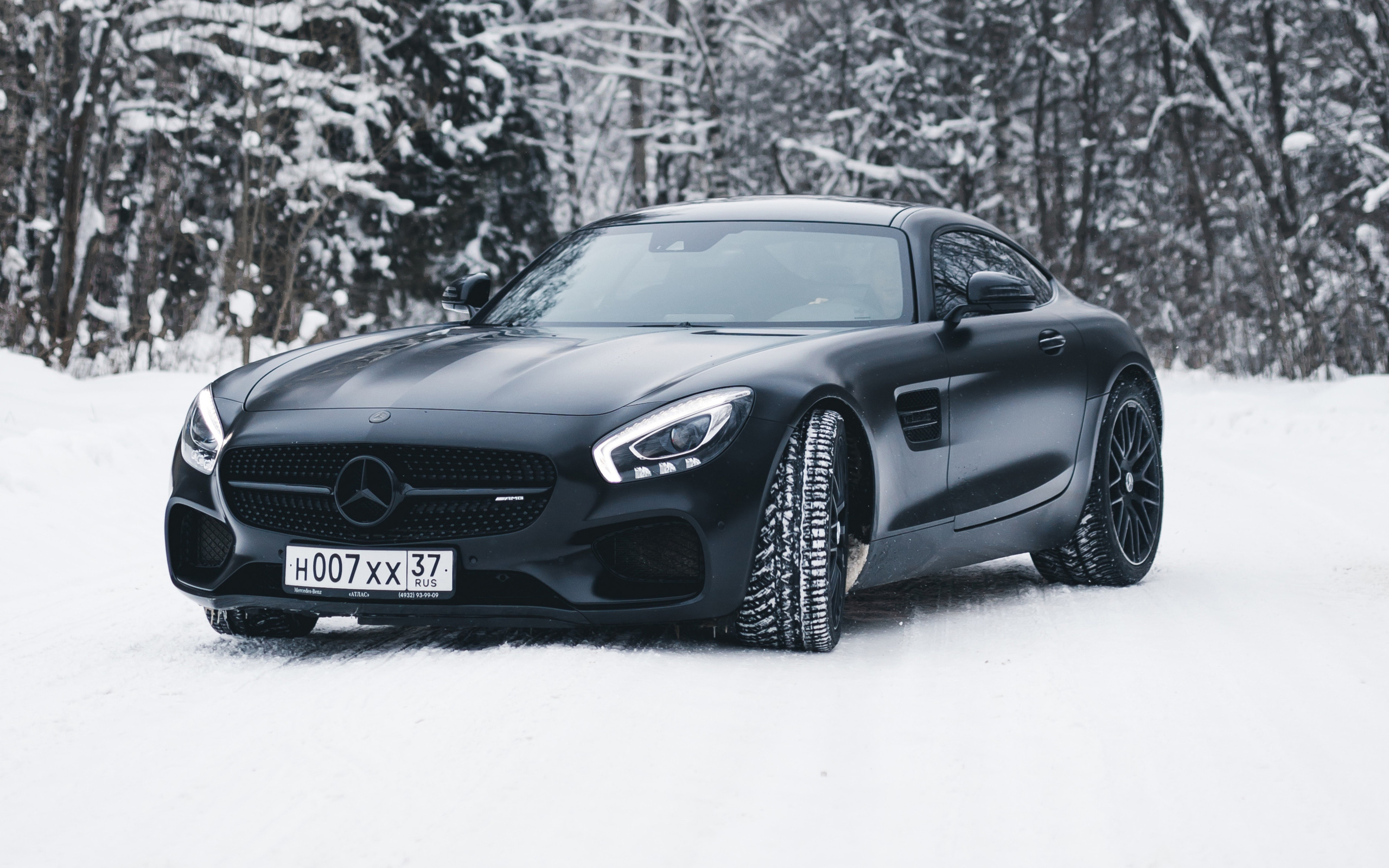 black, mercedes, amg, gt i, snow