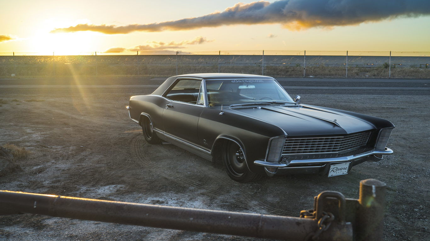 black, 1965, matte, riviera, buick