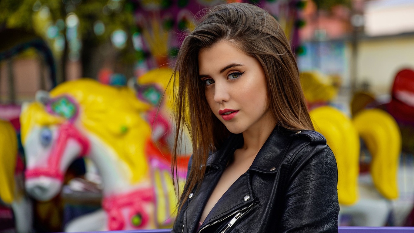 women, portrait, eyeliner, leather jackets, women outdoors