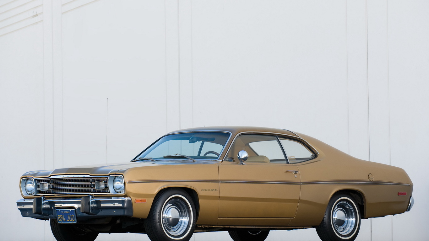 plymouth, gold, duster, 1973
