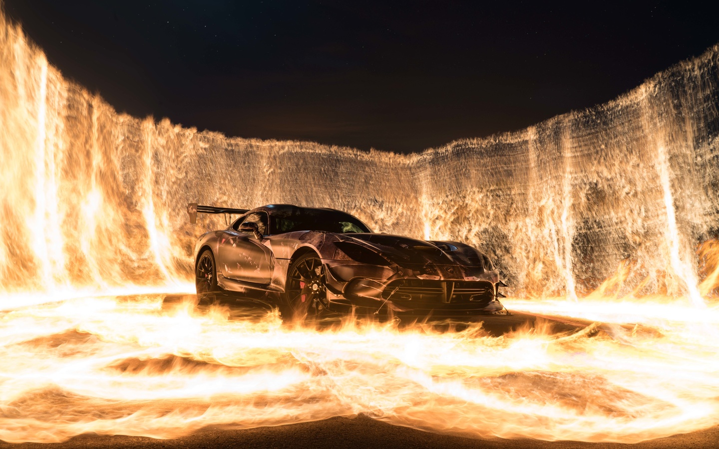 sports car, fire