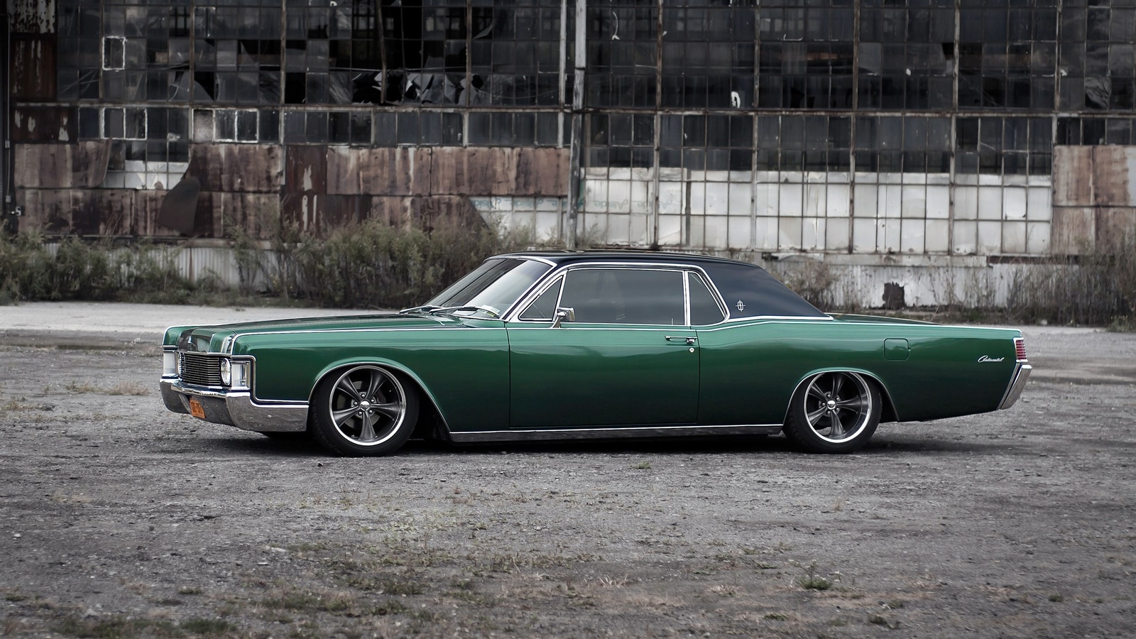 lincoln continental, tuning, stance, american cars, retro cars, green