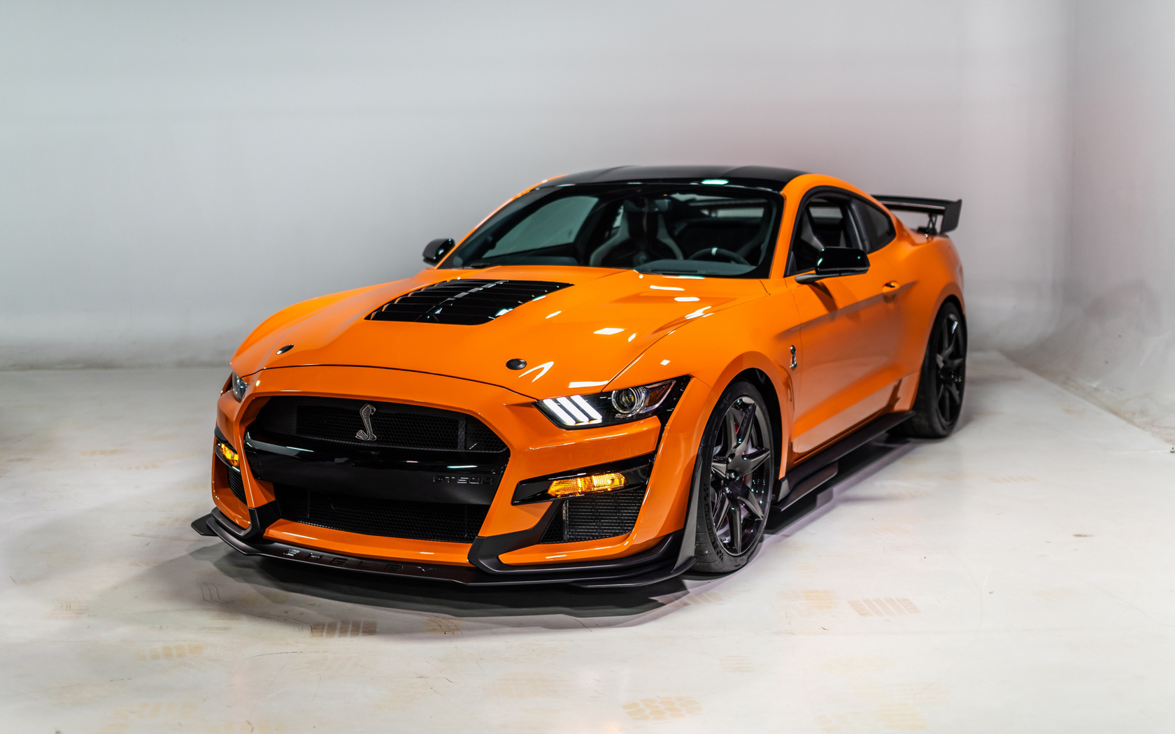 ford, mustang, shelby, gt500, 2020, orange, supercar
