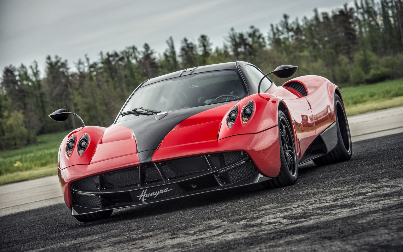 pagani, huayra, red, supercar