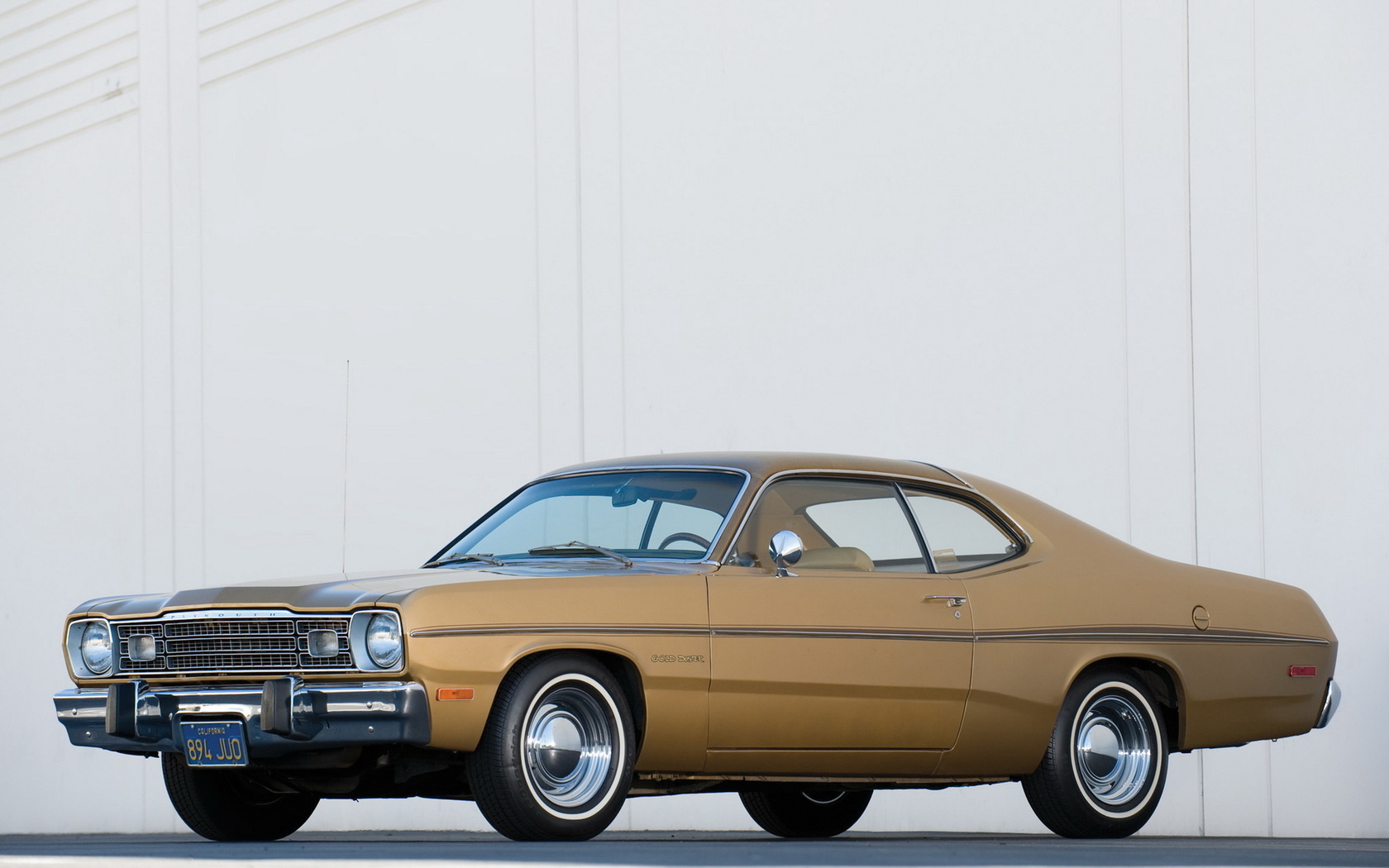 plymouth, gold, duster, 1973