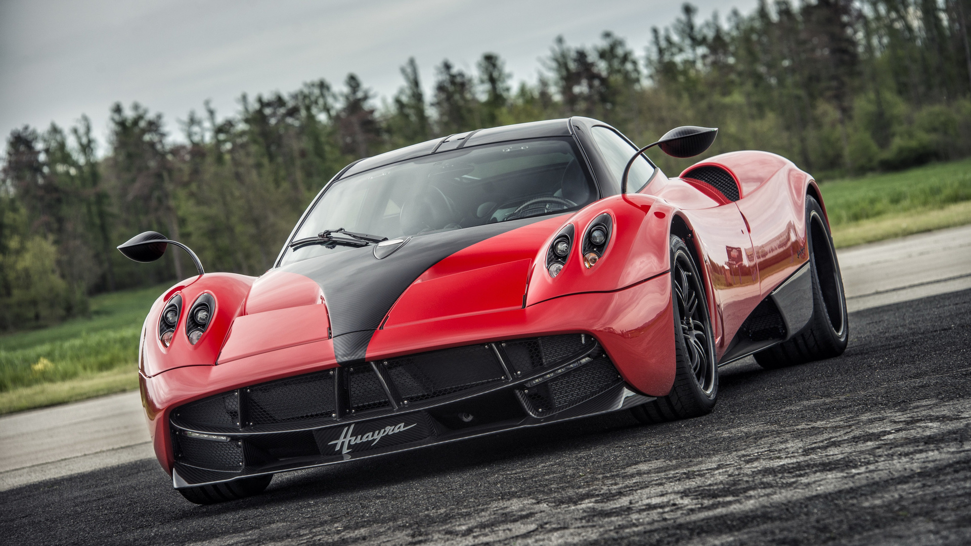 pagani, huayra, red, supercar