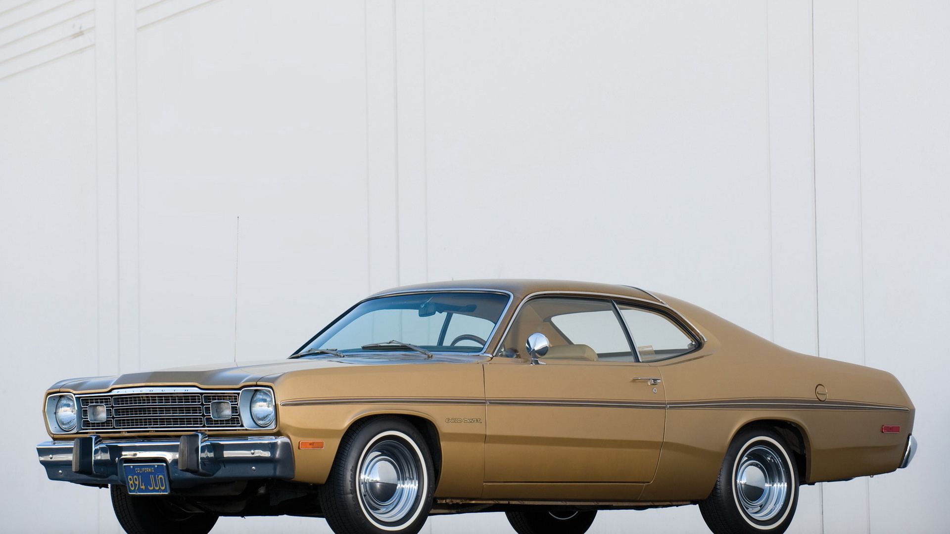 plymouth, gold, duster, 1973