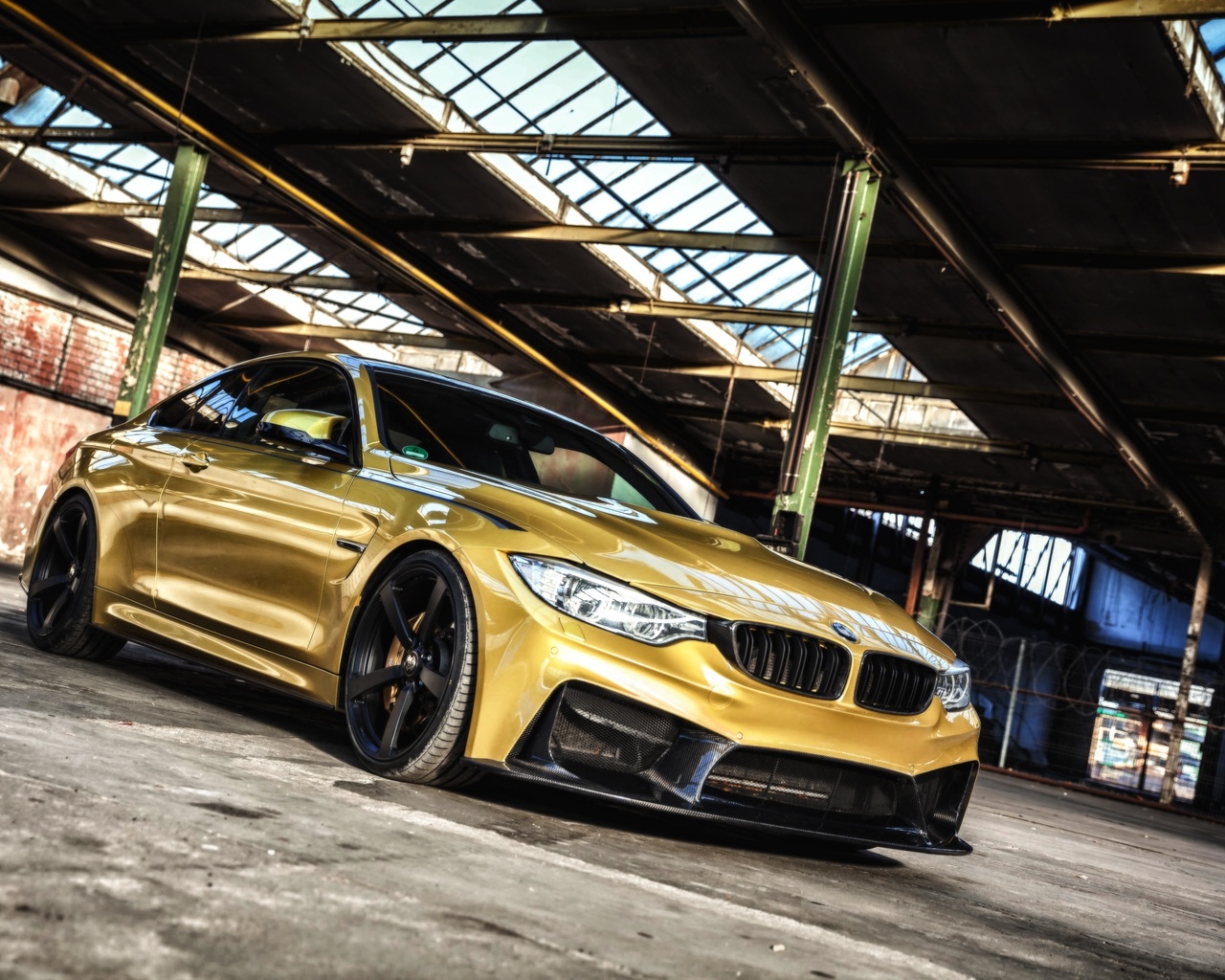 bmw, m4, yellow, reflection, luxury, cars