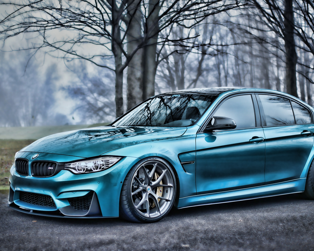 bmw, m3, hdr, f80, tuning, autumn, blue, supercars