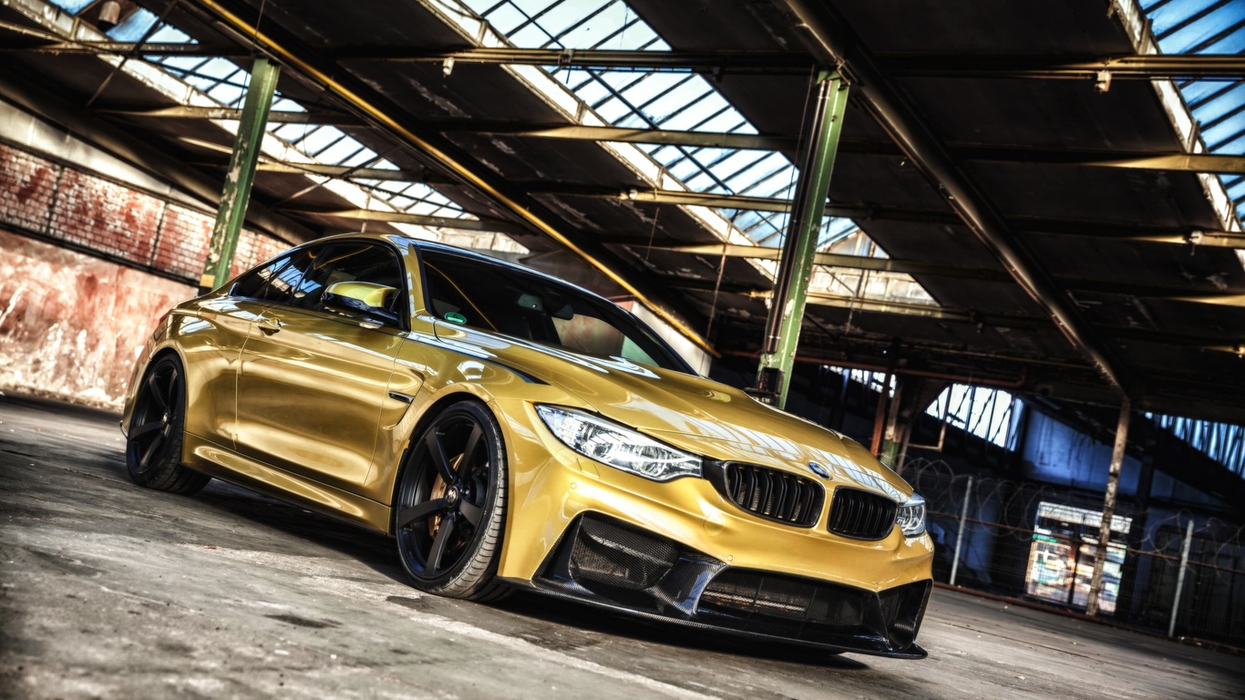 bmw, m4, yellow, reflection, luxury, cars