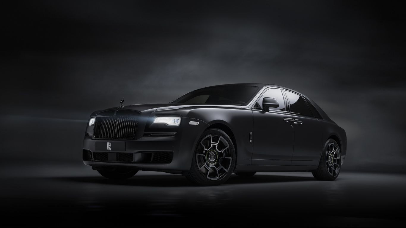 rolls-royce, ghost, black, badge