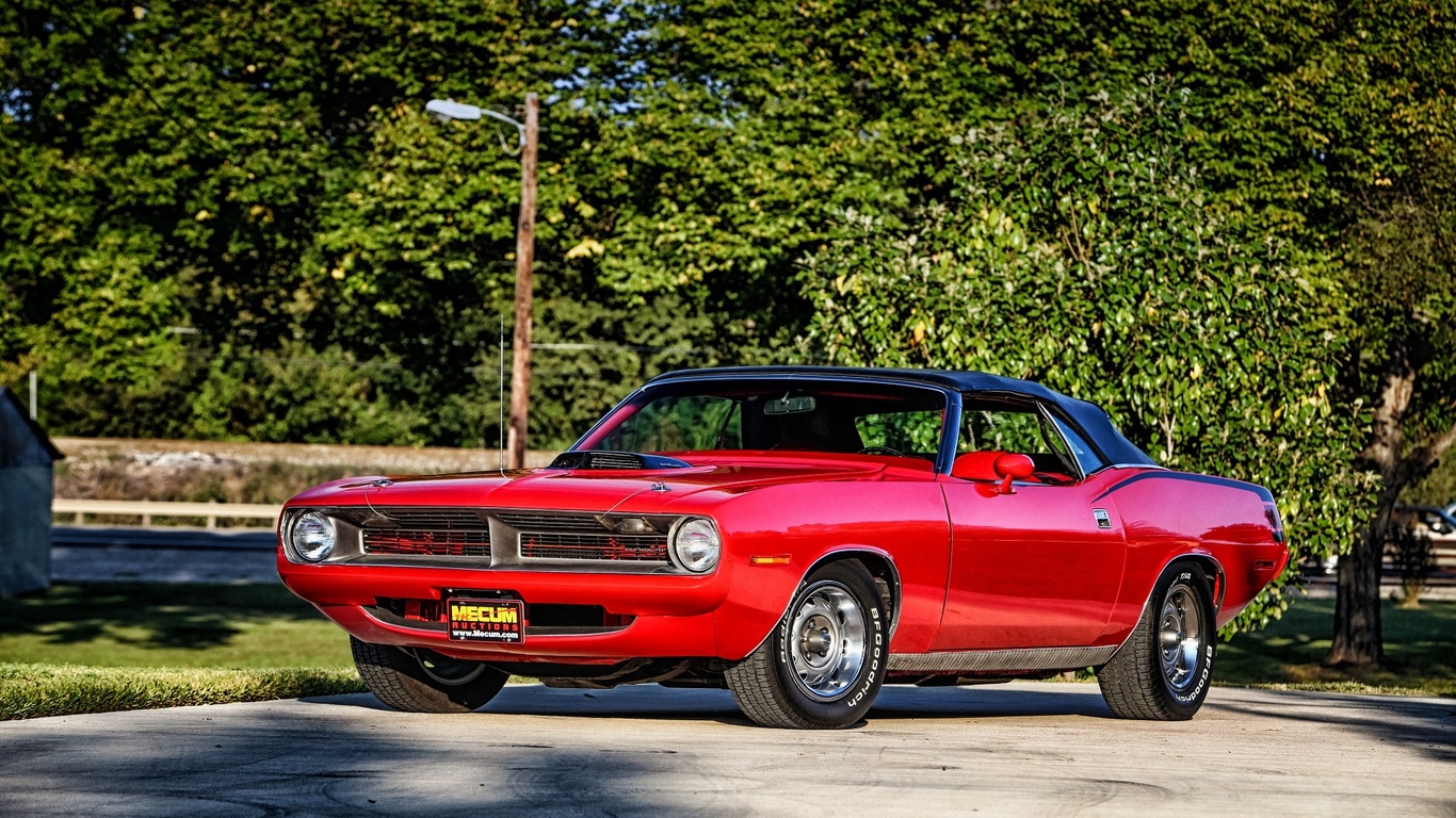 plymouth, cuda, 1970, retro